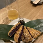 PAIKAJI TERRACE - プリフィクスの紅芋コロッケ。甘さ控えめで、甘いのが苦手な彼氏も問題なく食べられました。