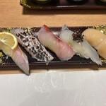 沼津海いち - 勘八、イサキ焼き霜造り、目鯛、スズキ、帆立