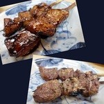 とん吉 - 肝タレ焼きとハツ塩焼