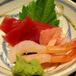 Kanazawa Kaitensushi Kirari - 乾杯セットの刺身