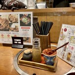 肉のやま金 - 薬味は自家製唐辛子味噌