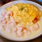 Shrimp cream Omelette Rice