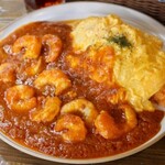 Shrimp curry Omelette Rice