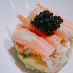 Kasumi crab tartare topped with caviar