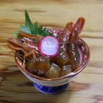 Red shrimp pickled in soy sauce