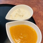 こひる庵 - 最後も忘れず柿みつとタルトクリームをtp