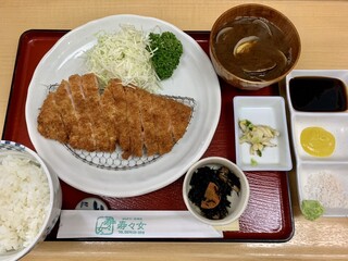 Nomikuidokoro Tonkatsu Suzume - とんかつ定食　塩とわさび＋ソース