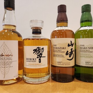 We are also particular about shochu and domestic whisky! Yamazaki, Hakushu, Hibiki etc.