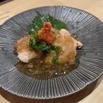 居酒屋鳥のぶ - あん肝ポン酢ジュレ。言わずもがな美味い