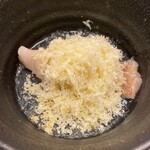 銀座 小十 - パルミジャーノのように見える「蒸し栗」