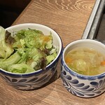 表参道焼肉 KINTAN - サラダとスープ