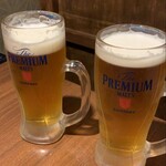 個室居酒屋 赤坂 十月 - 大きなプレモル生ジョッキ