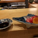 くずし 之助 - 天然本鮪　自家製カラスミを添えて