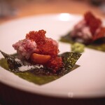 鉄板焼 天晴れ - 名物トロたま