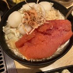 Monja Okonomiyaki Mojiya Himi - めんたいチーズもちもんじゃ！鉄板です