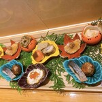 一献 うえ原 - 八寸　秋の彩りが見事　3人分