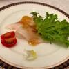 リーガロイヤルホテル広島 - カルパッチョには春野菜が添えられ山葵のドレッシングがかけられてました。