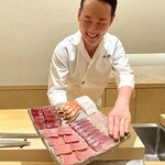 鮨 神楽 - 店主の望月氏　気さくでお店の雰囲気がとても良かったです