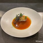 カーサ・デル・チーボ - 鮟鱇のアッローストにチュッピンとパセリオイル