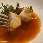 カーサ・デル・チーボ - 鮟鱇のアッローストにチュッピンとパセリオイル