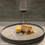 カーサ・デル・チーボ - Gaja Pieve Santa Restituta Brunello di Montalcinoと仔豚のストラコットにドライ無花果のソースと白トリュフ