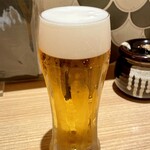 髭寿司 - 生ビール アサヒスーパードライ 中 590円