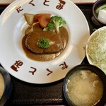 とんかつ&ハンバーグ たくとみ - 【’23.10】ハンバーグ　デミグラスソース定食　1749えん