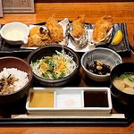 Kushitei - 串亭 日本橋三越前 ランチ 広島県産牡蠣フライ御膳 税込1,200円 ご飯少な目でお願い