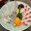 海中魚処 萬坊 - いかコース　イカ活き造り/3人前とブリのお刺身