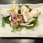 海中魚処 萬坊 - イカの塩焼き　活き造りの調理例　1杯分