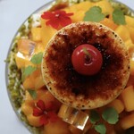 ラトリエ ア マ ファソン - ジャスミン香る宮崎マンゴーとアメリカンチェリーのピュイダムール仕立て杏仁とフランボワーズ風味