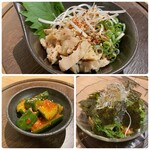 Kurogewagyuusemmontensumibiyakiniku tanto - ミノポン酢＆オイキムチ＆チョレギサラダ