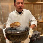 銀座 きた川 - あえてこういう煙たがった顔をしていただいてます(笑)