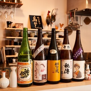 We offer a wide variety of alcoholic beverages that go well with yakitori and dishes. Enjoy with a handmade sake cup