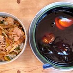 岩正 - あんかけうどん＋肉丼