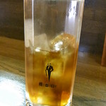 焼鳥佐藤 - 烏龍茶♪　お腹がいっぱいで３本目のビールがイケなかった（涙）