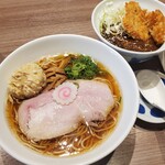 斗香庵 - 中華そば＋とろ玉子天ぷらとカツカレー丼