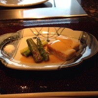 横浜なだ万 - アスパラ、美味しかったです。