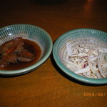 Didoriya Matsushima - お通しの肝煮とオニスラ