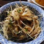 ちゃんこ芝松 - とり皮ネギポン酢（¥630）