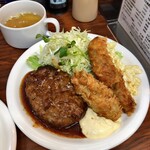 Delices - カキフライ・ハンバーグ照り焼き 980円