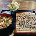 手づくりの郷 天下野 - 料理写真:「つけけんちんそば」@1500＋「大盛り」@200＋「ちょこ天ぷら(1人前)」@500