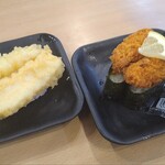 かっぱ寿司 - イカの天ぷらとカキフライ