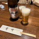 新宿 うなぎ菊川 - とりあえずビール