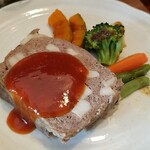 キッチン ブルー グローブ - 反対側から、トマトピューレと生姜の和風ソースもタップリ！