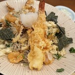 蕎麦 吉祥 翁 - 海老天バラぶっかけ蕎麦¥1280