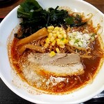 こだわりらーめん　麺太 - 地獄ラーメン三丁目　（小）太麺　バターなしのわかめ増し　880円