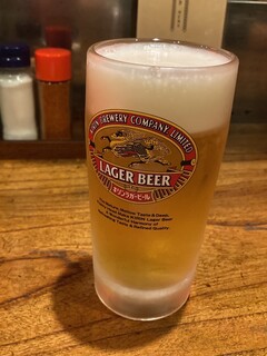 丸万焼鳥 - 生ビール