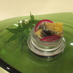 イタリアンレストラン Zucca - 鮑の瞬間スモーク