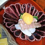 小料理よし本 - 八寸、しゃこ下足葱酢みそ
